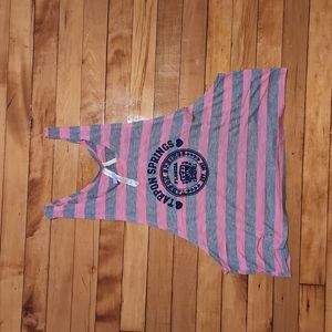 Pink & Grey Striped Florida Crop Top